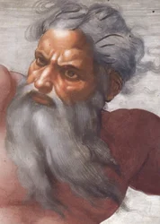 Techo de la Capilla Sixtina: Creación del Sol y la Luna, 1508-12, (detalle)
